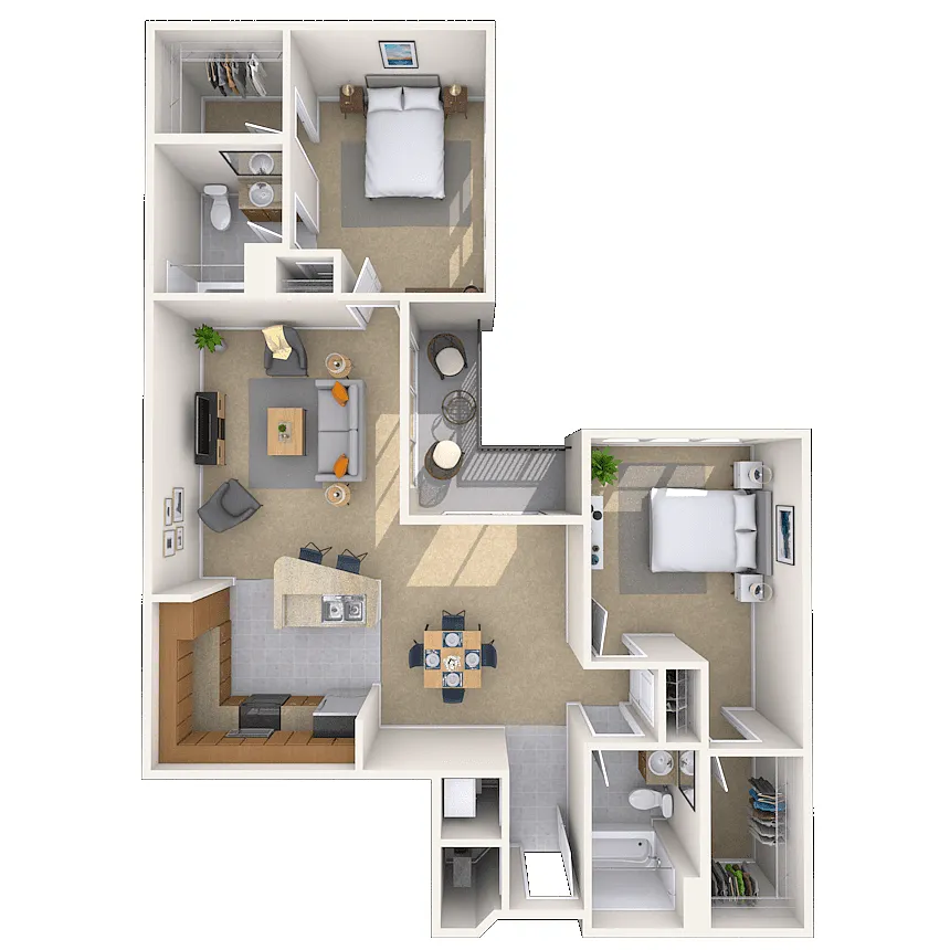 Floor plan 2 Bed 2 Bath