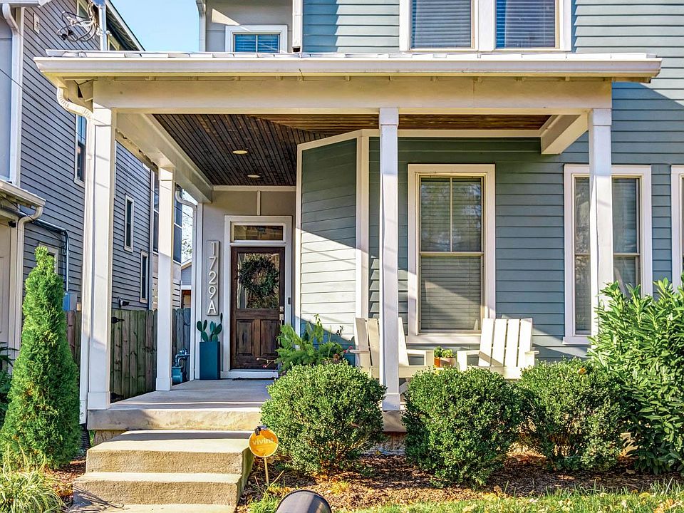 Front porch and raised entryway.