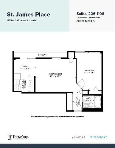 Floor plan Jr. 1 Bedroom