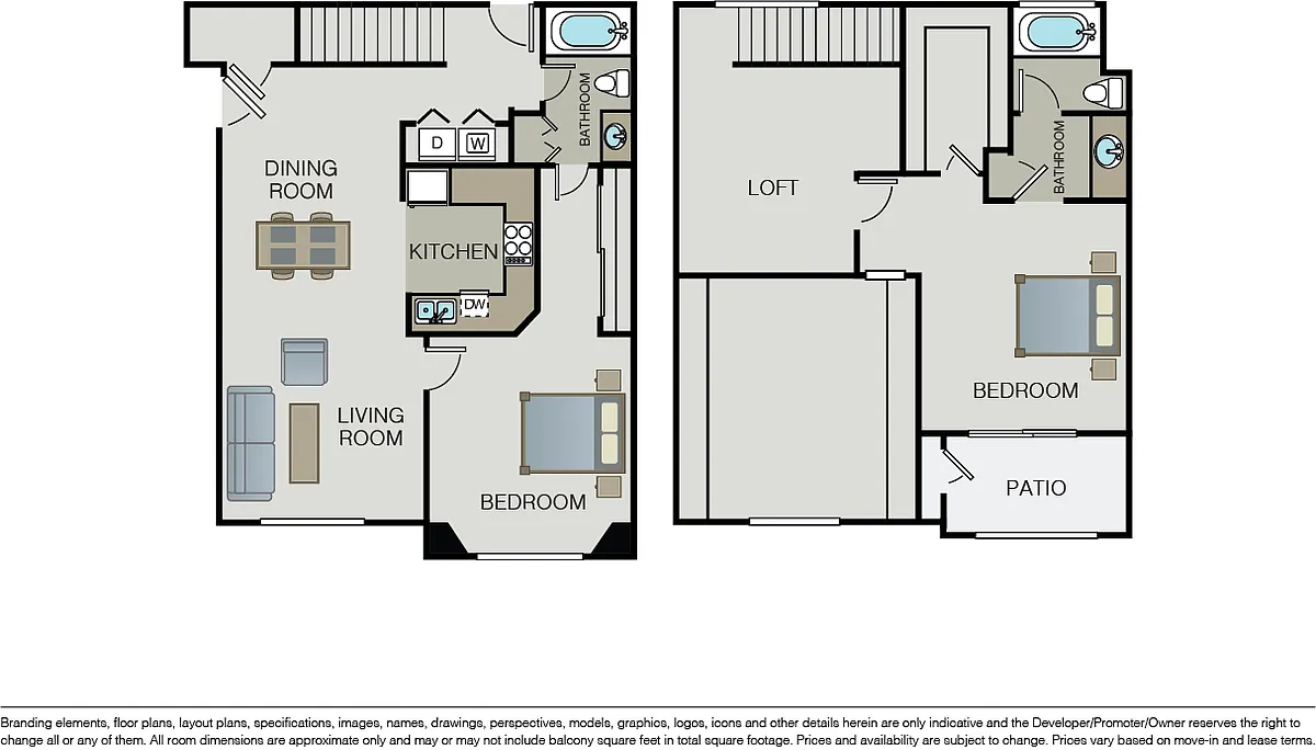 Floor plan Plan 2A + Loft Townhome