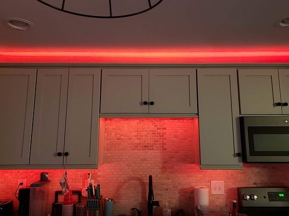 Kitchen Cabinet Lighting Red
