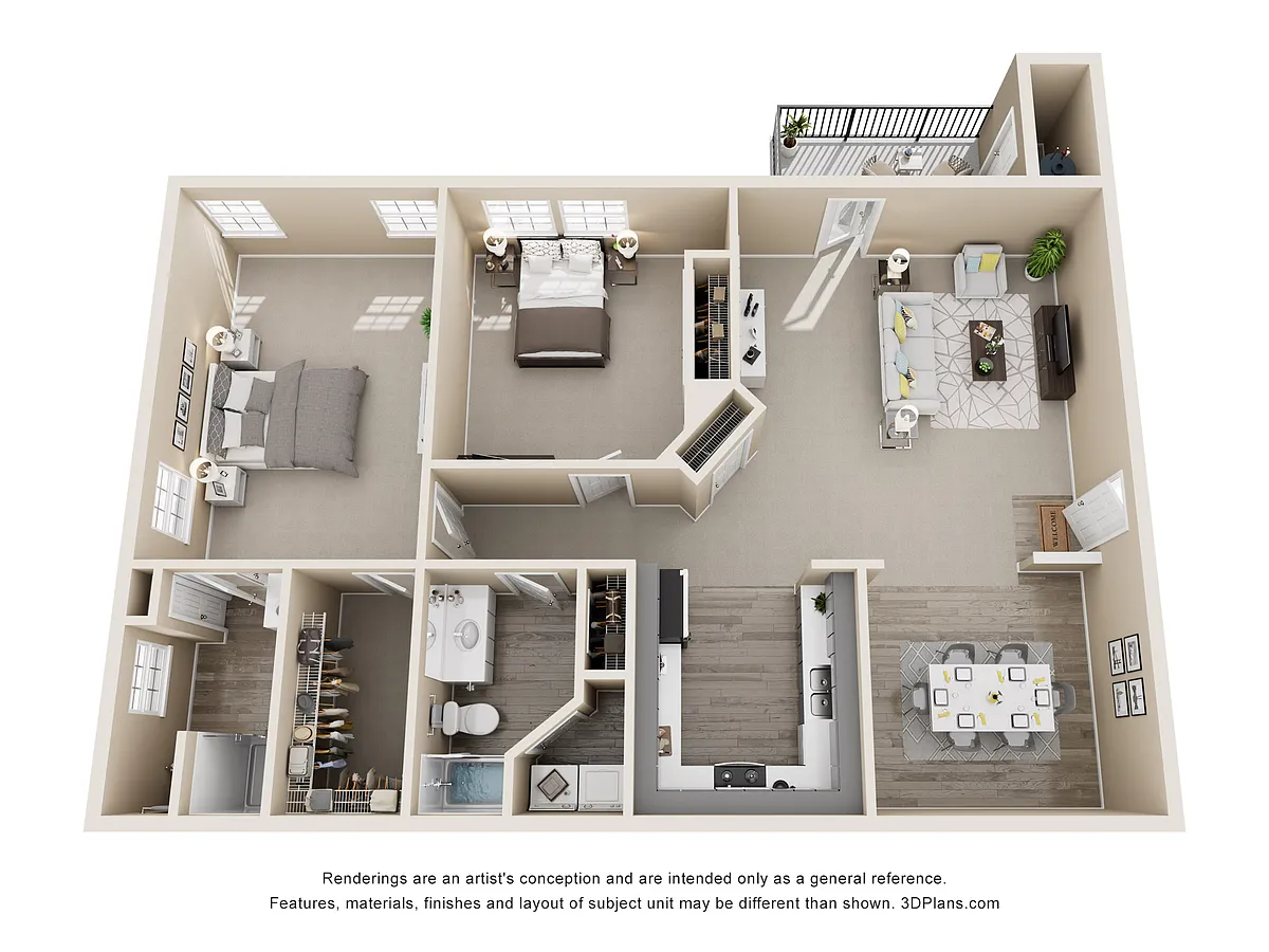 Floor plan 2 Bedroom 2 Bath Renovated