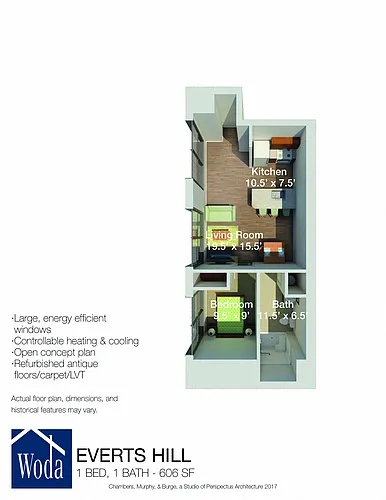 Floor plan 1 Bedroom