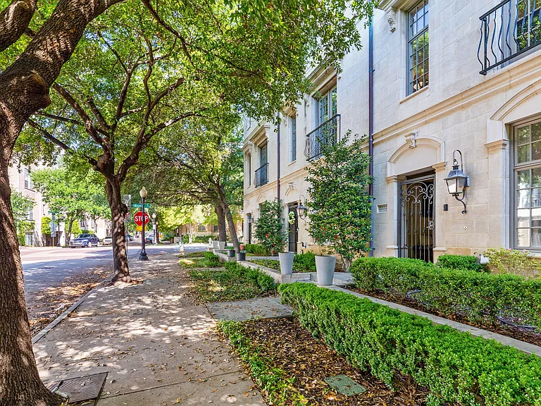 Peaceful tree-lined street just steps away from city excitement.