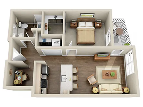 Floor plan 1x1 Den