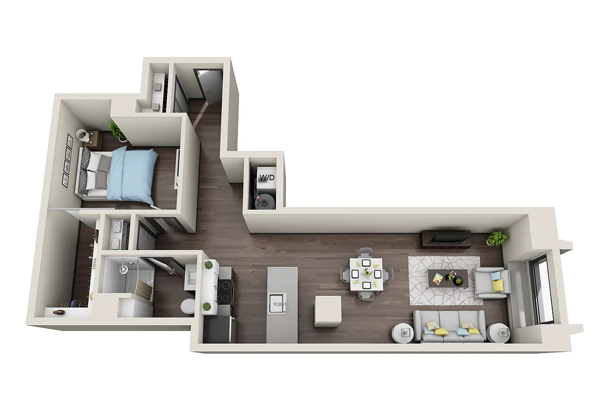 Floor plan 1 Bedroom 1 Bath