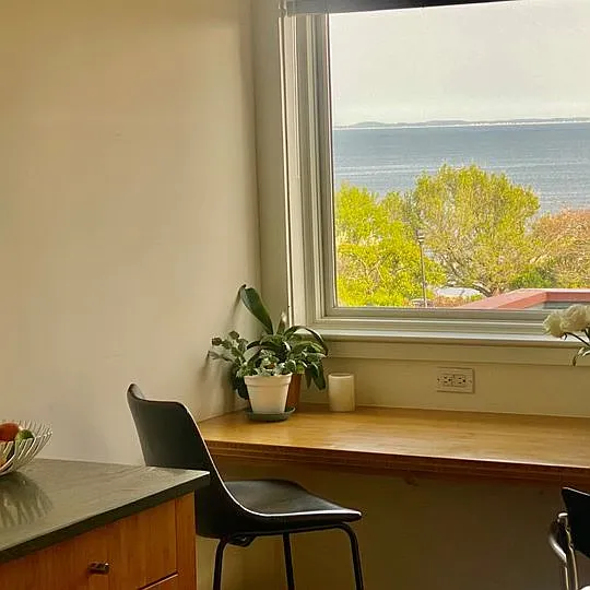 Kitchen desk and view