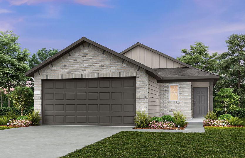 The Llano, a one-story home with 2-car garage, showing home exterior LS103