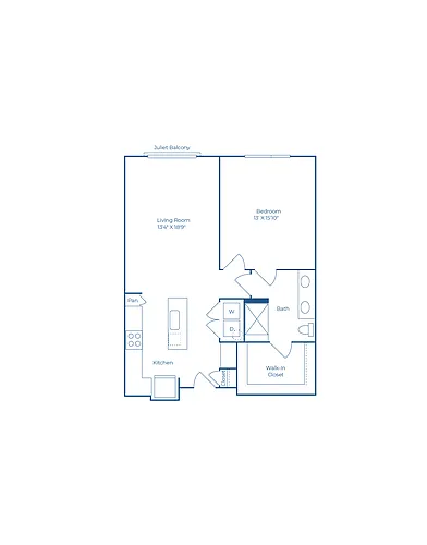 Floor plan A6 | 1 Bed | 1 Bath