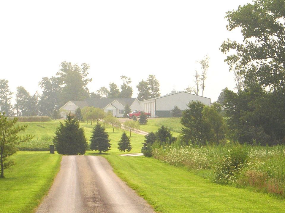 Going toward the house and barns