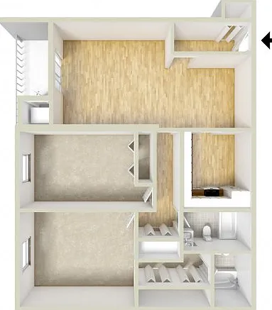 Two bedroom floor plan Two bedroom floor plan
