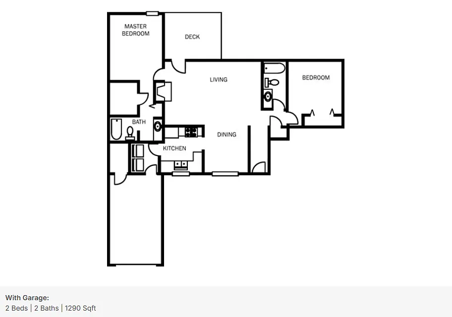 Floor plan 2 Bedrooms With Garage