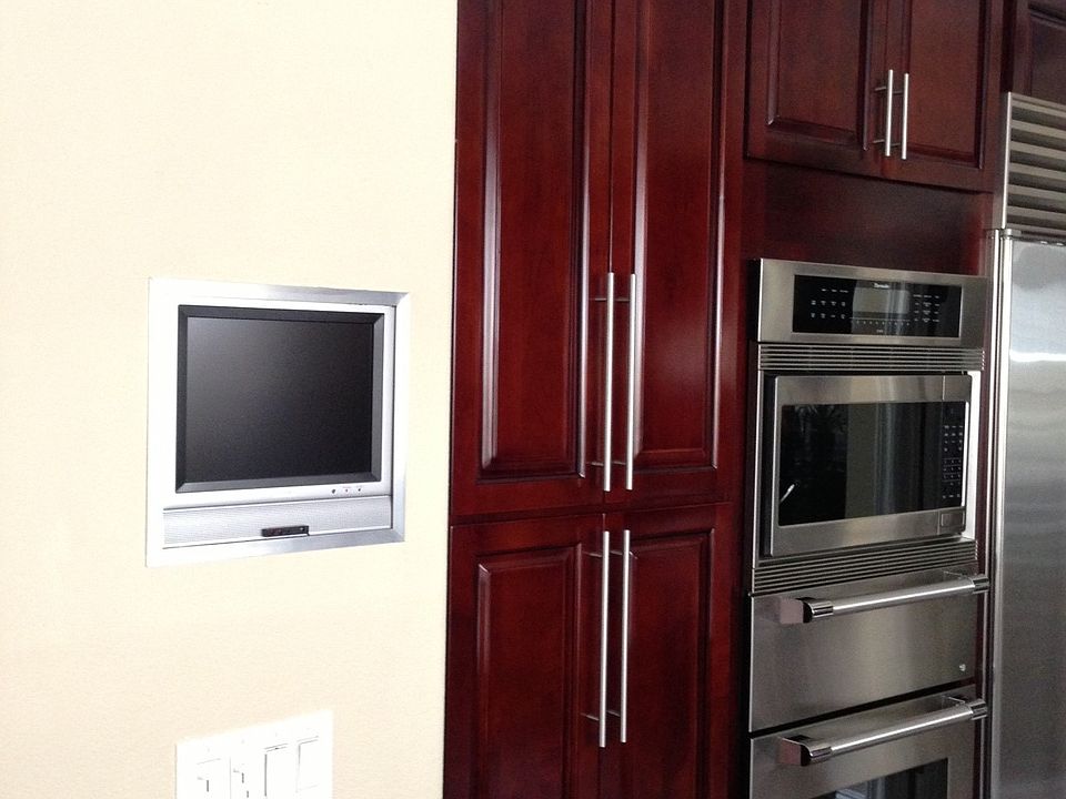 in wall kitchen tv view