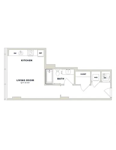 Floor plan Studio-0B Luminary
