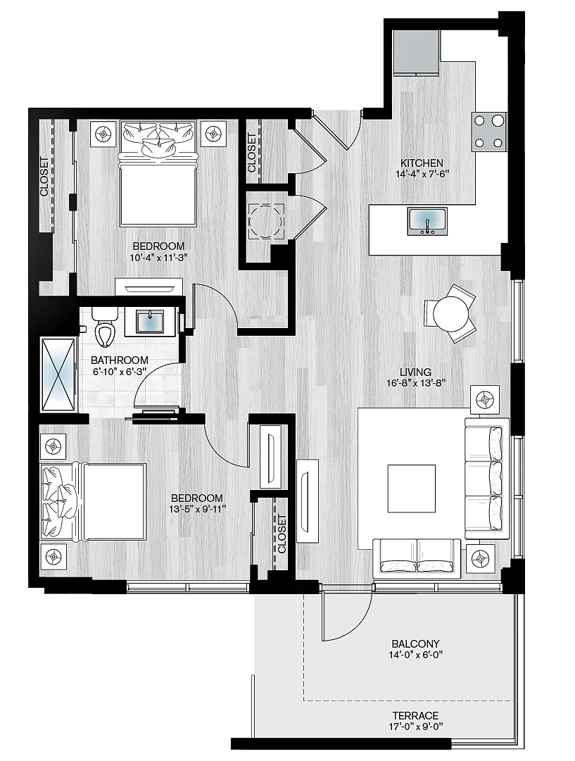 Floor plan Camelia2-2B1B-S