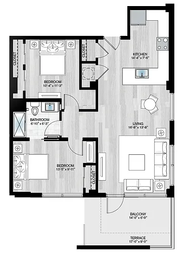 Floor plan Camelia2-2B1B-S