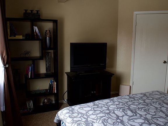 Large Master Bedroom, extra room for a bookshelf and TV