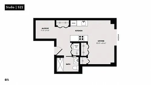 Floor plan Studio-S22