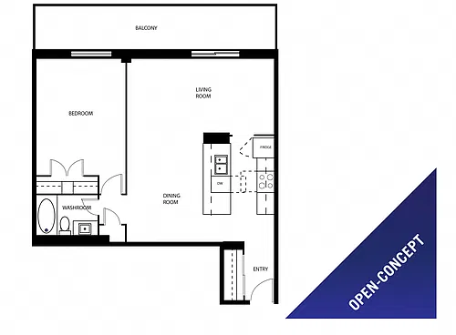 Floor plan 1 Bed 1 Bath B 33-39 & 49 Leaside