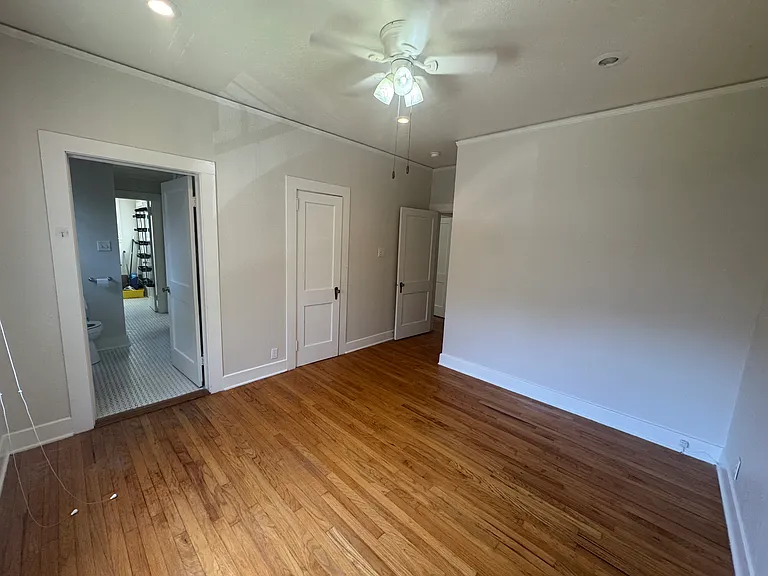 1st bedroom off to the left walking down the hall. Private closet