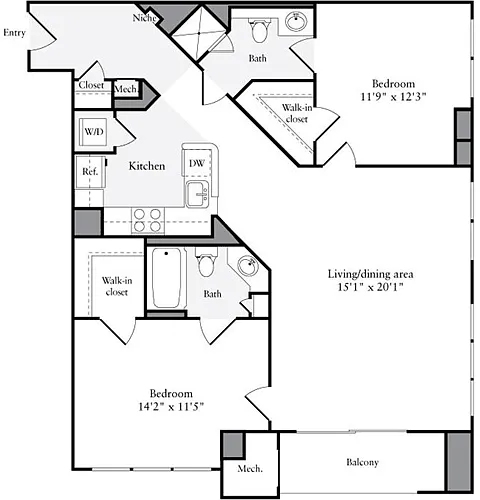 Floor plan 2 Bedrooms D