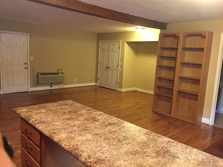 Breakfast bar / built-in book shelves