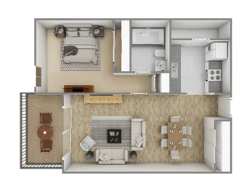 Floor plan 1 Bedroom - Renovated