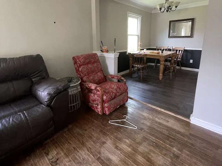 example of living room and dining room space