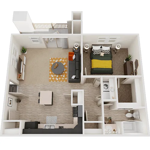 Floor plan 1 Bed 1 Bath Upstairs
