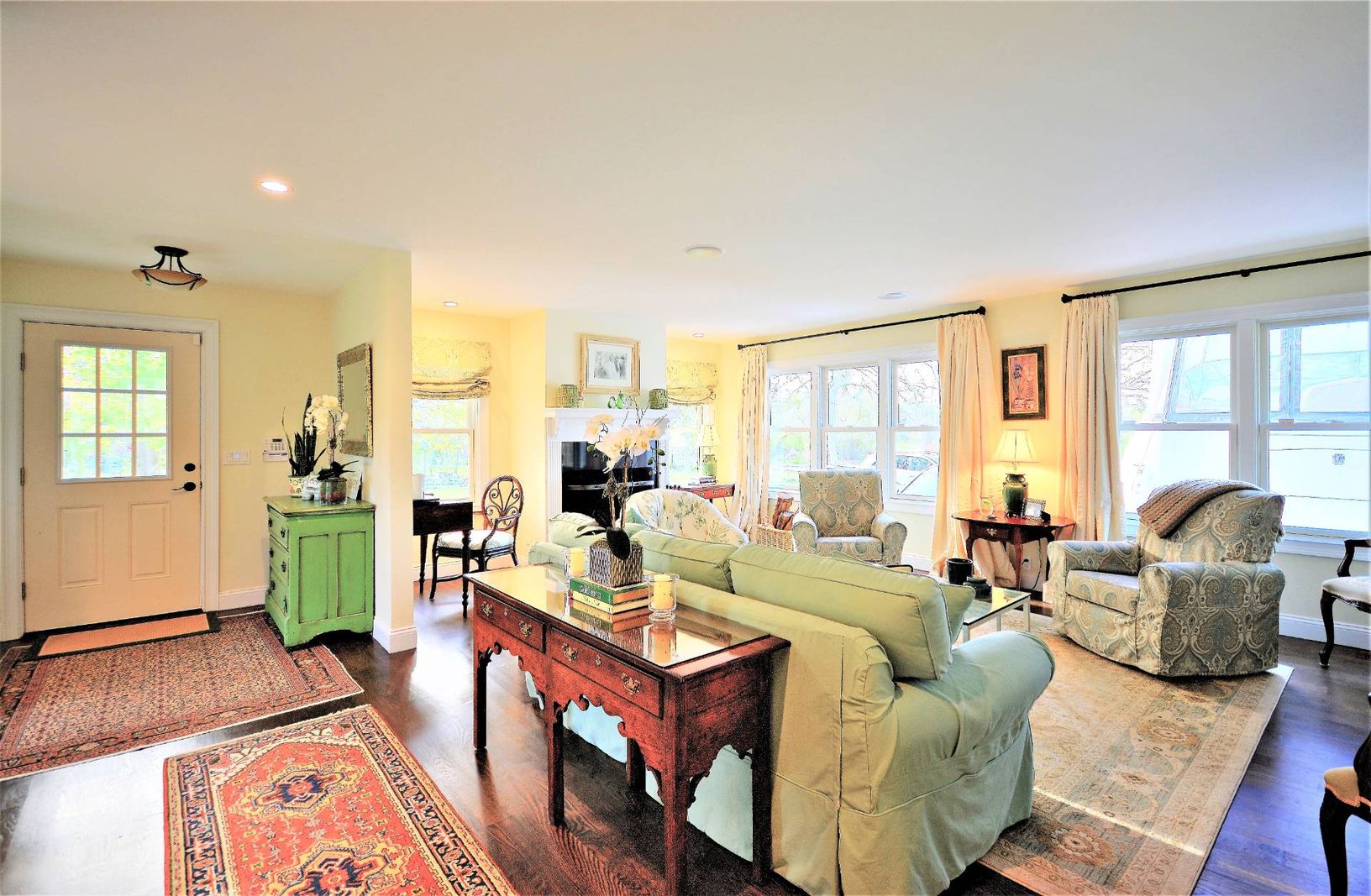  Living Room with Fireplace - Renovated 2017