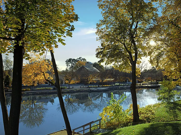 View of the Erie Canal in Pittsford, NY near Westport Crossing