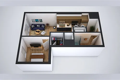 Floor plan A4 1 Bedroom