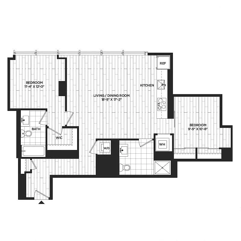 Floor plan 2 Bed - 2 Bath | B08