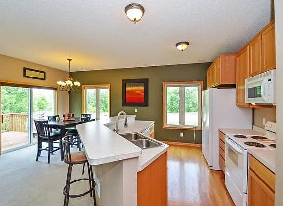 Large kitchen opens up to the living and dining rooms