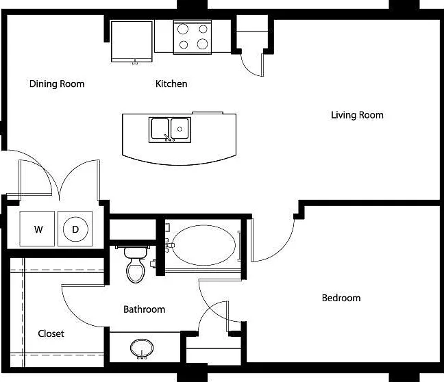 Gallery At Turtle Creek - A1B - 1 Beds - 1 Baths - 689 Sq. ft.