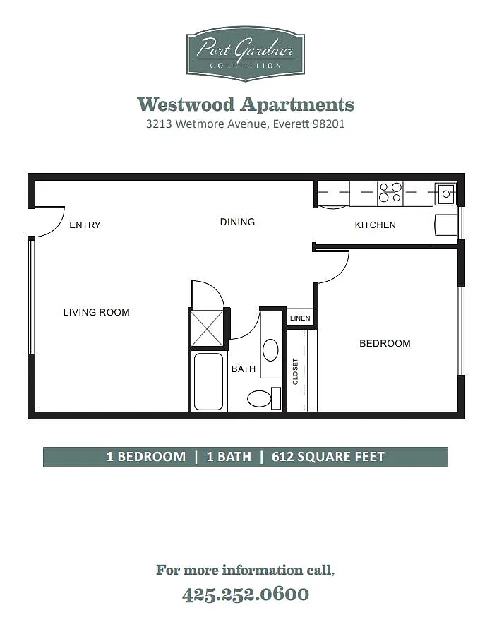 Floor plan One-Bedroom One-Bathroom