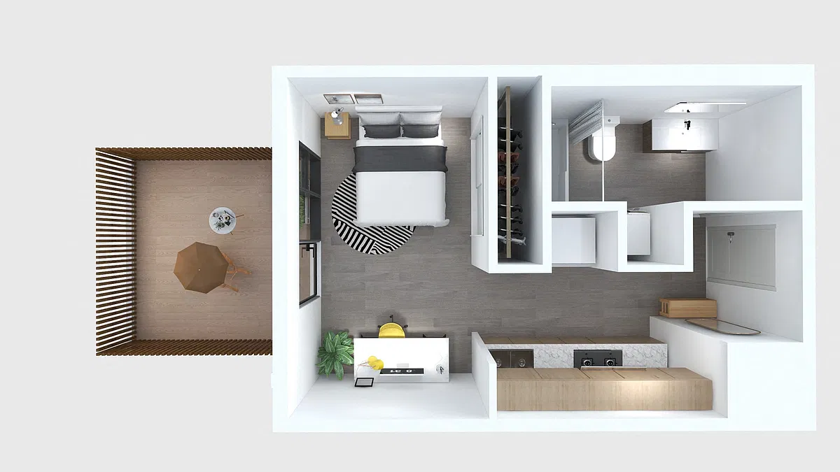 Floor plan Garden Studio B.2
