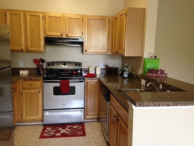 black & stainless kitchen appliances