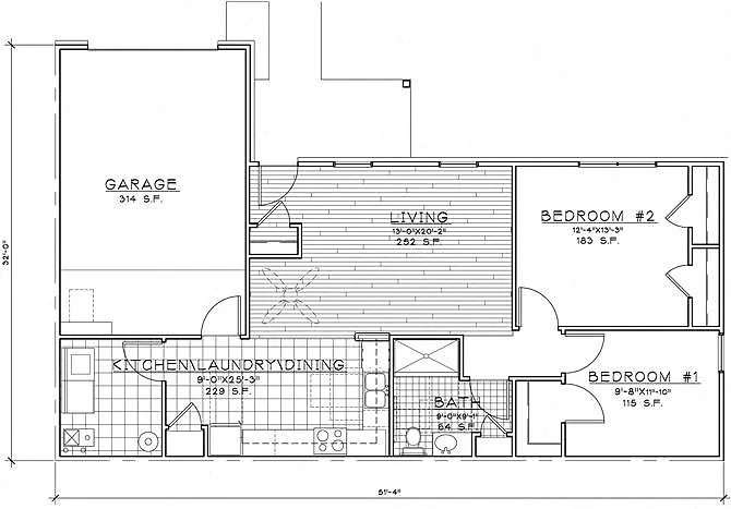 Floor plan 2 Bedroom w/Den