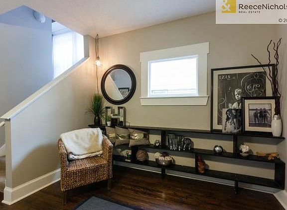 Totally functional entryway with refinished hardwoods