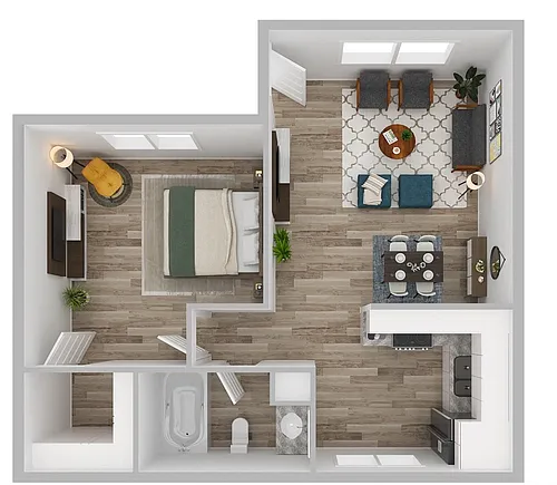 Floor plan 1 Bedroom Casitas
