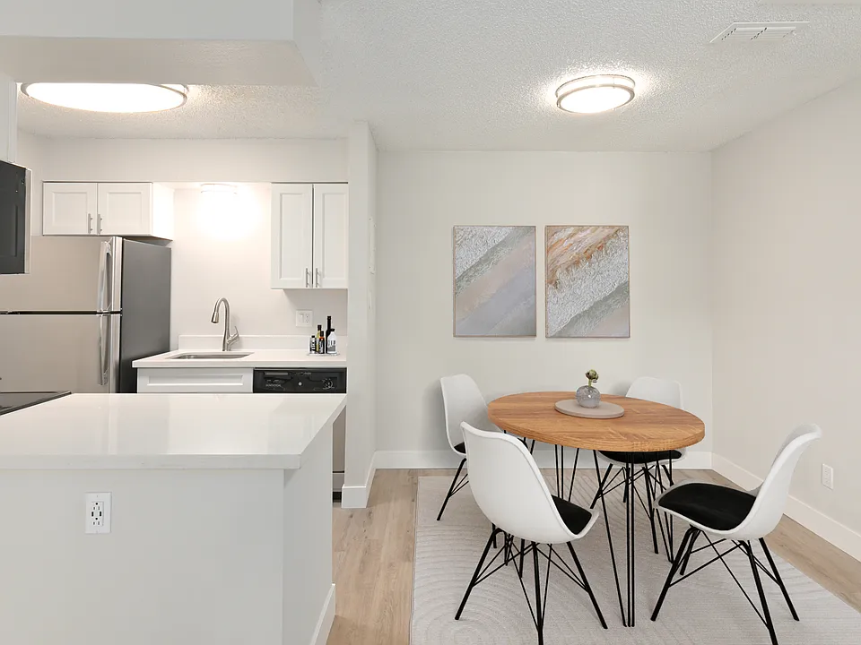 Kitchens features stainless steel appliances and updated cabinetry