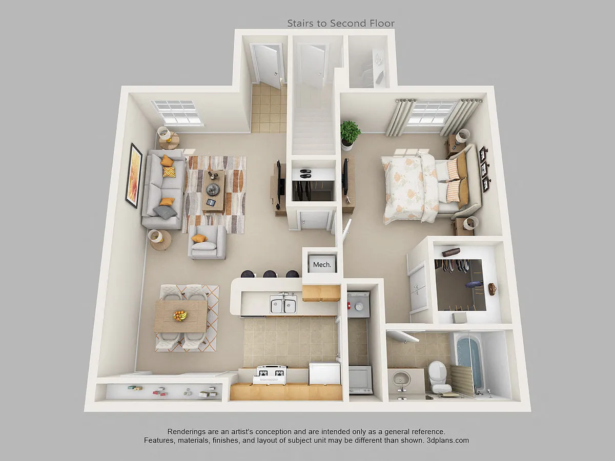 Floor plan One Bedroom One Bath