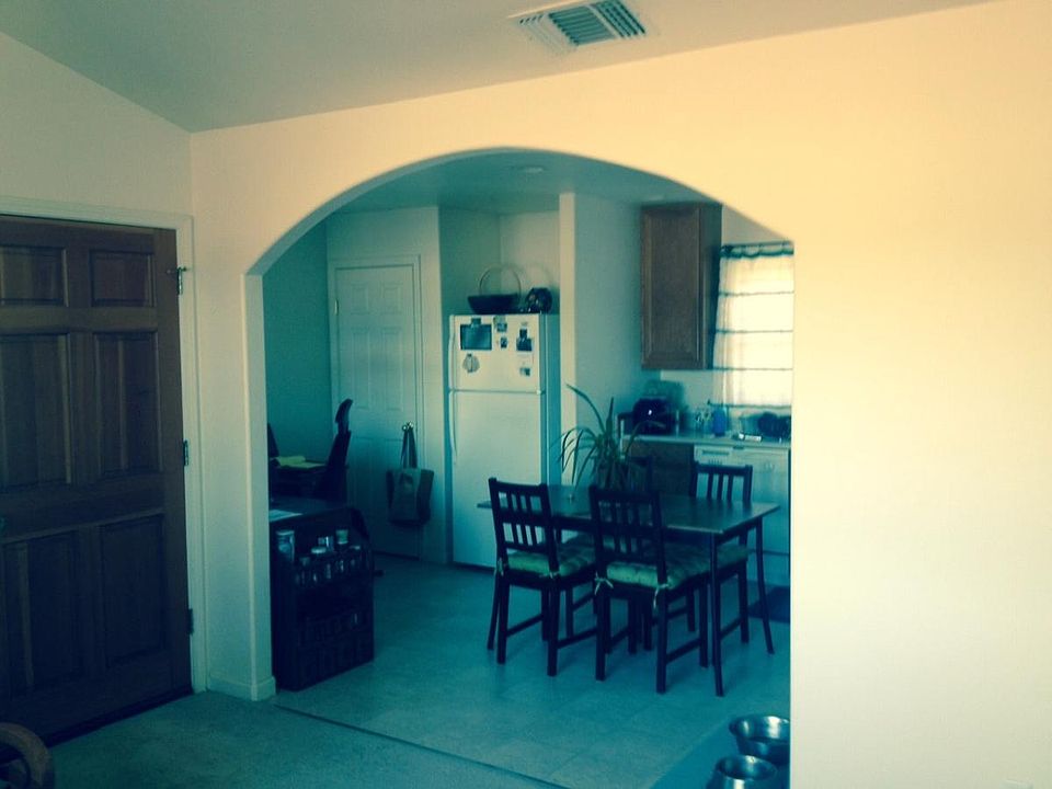 Living room into kitchen