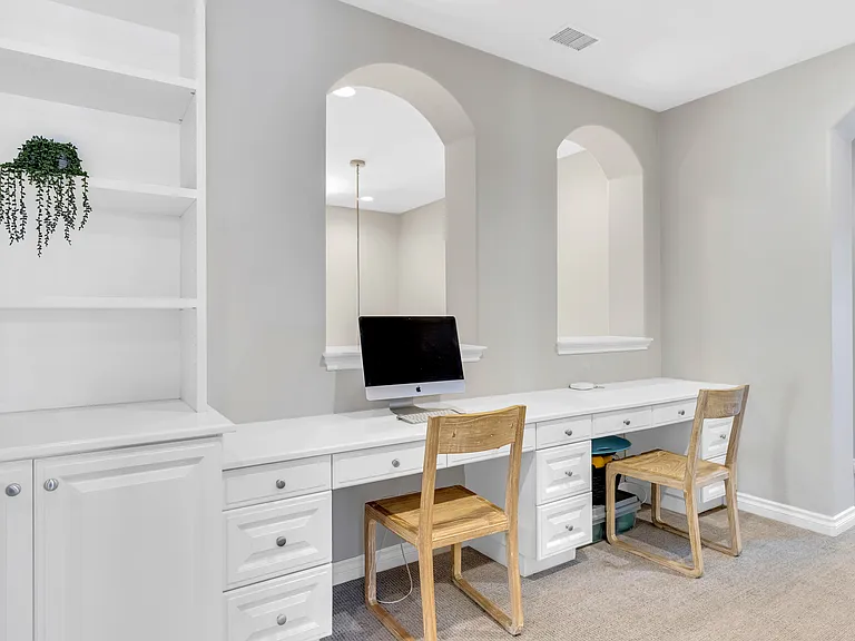 Extra storage and workspace in the hallway upstairs