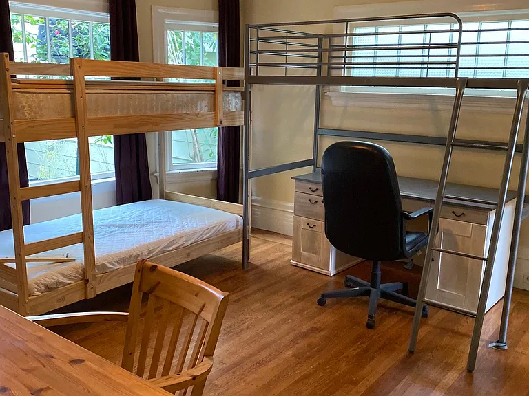 Back bedroom with access to bathroom and kitchen