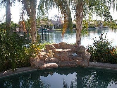 Backyard pool and waterfall