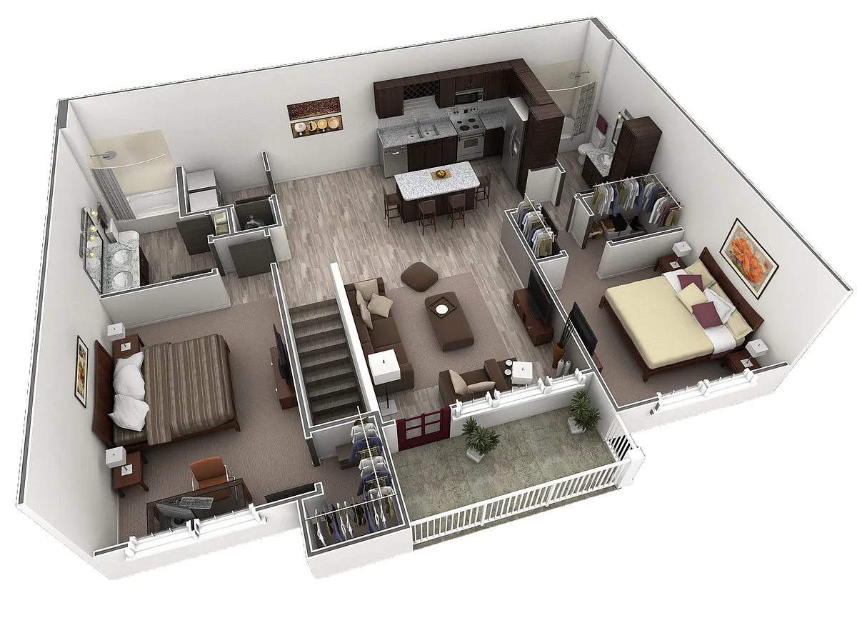 Floor plan 2 BR Grand Overlook
