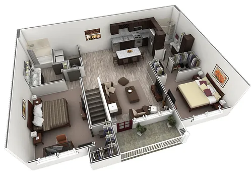 Floor plan 2 BR Grand Overlook