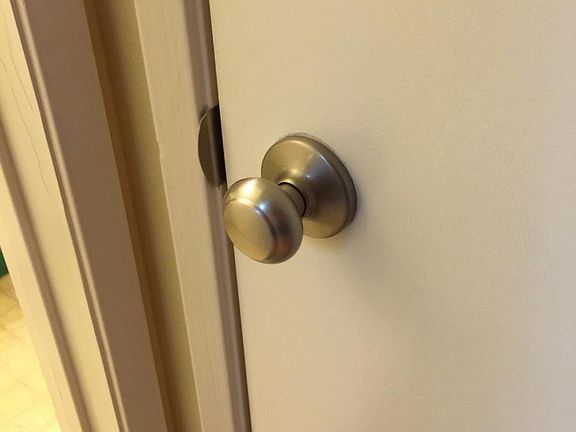 Newer brushed nickel door handles